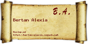 Bertan Alexia névjegykártya